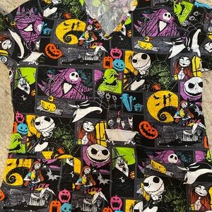Nightmare before Christmas print scrub top